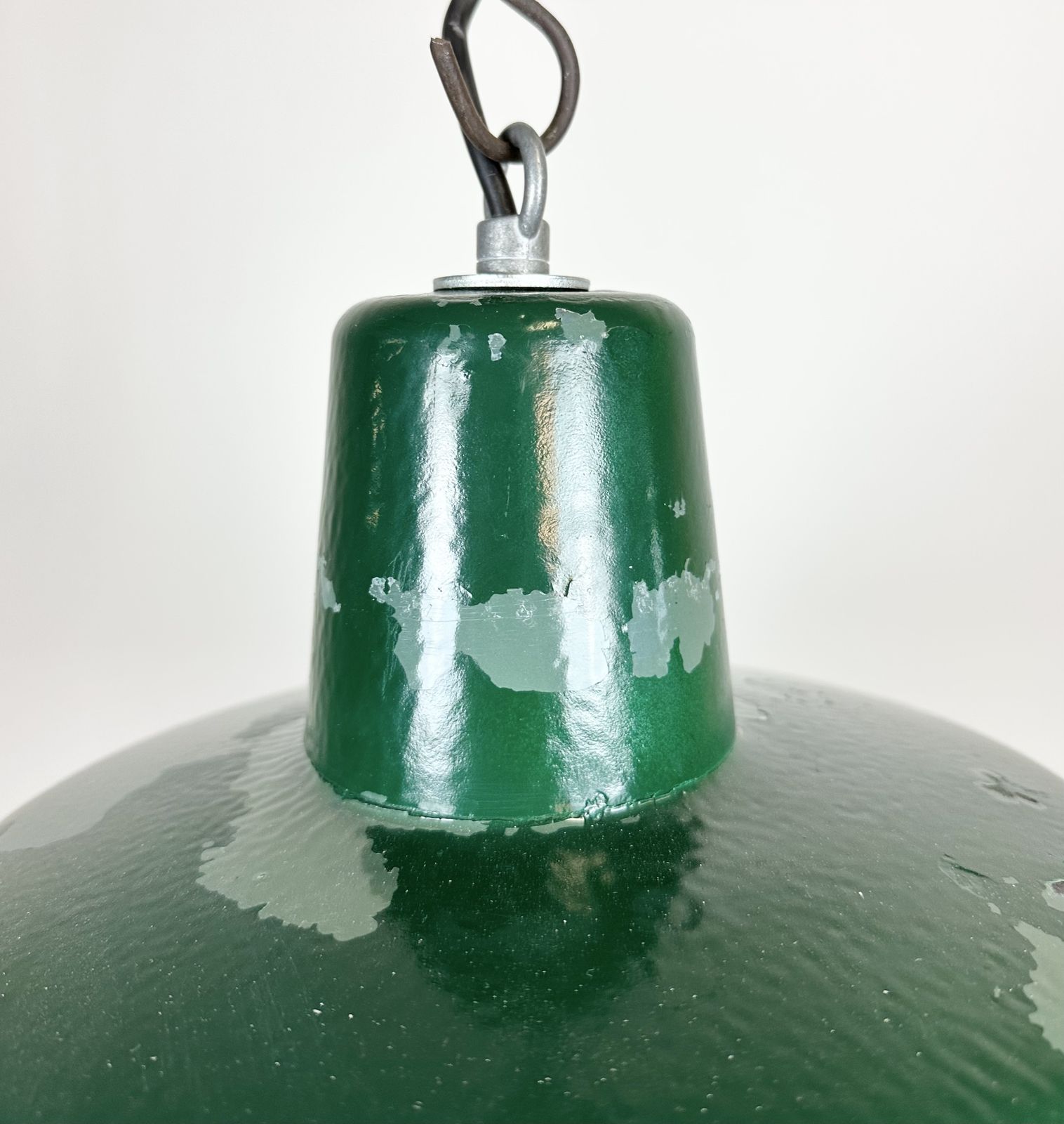 photo for sale Green Industrial Factory Pendant Lamp, 1960s