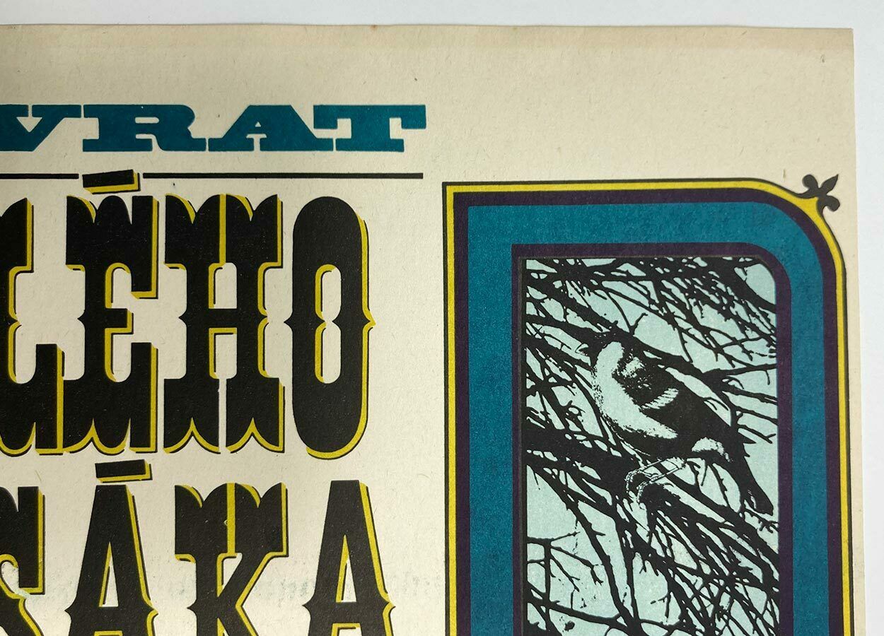 Original Film Poster, Challenge To White Fang, Adéla Jakabová, 1976, Genuine Czech Vintage Print photo vinterior
