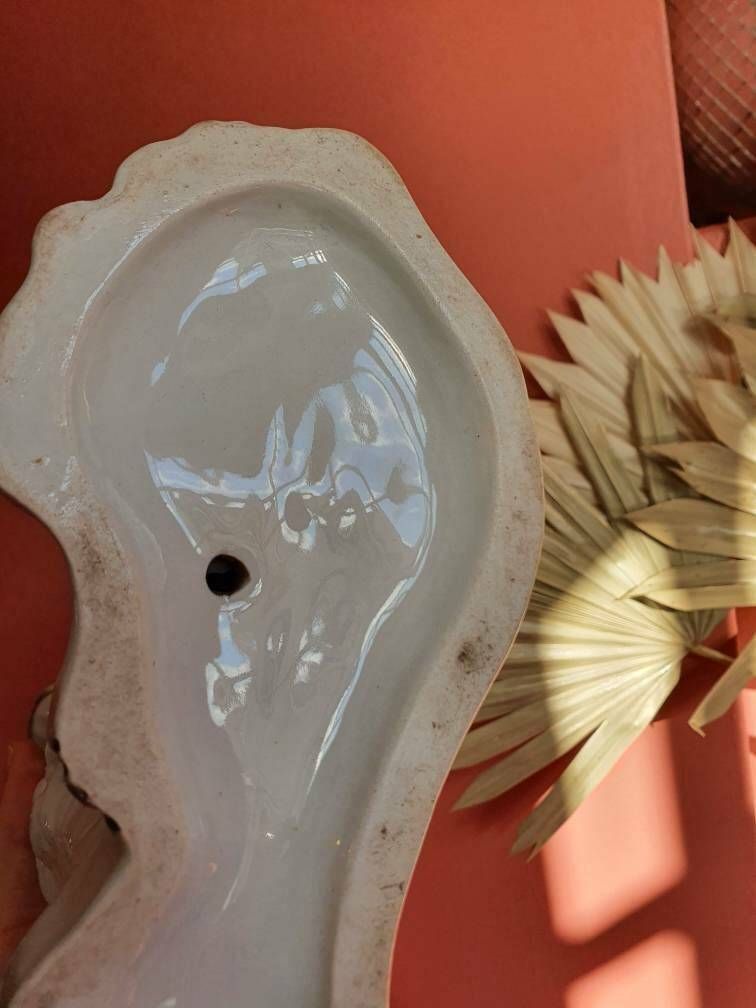 Vintage Victorian Antique Ceramic Pottery White Staffordshire Dog Ornament photo buy