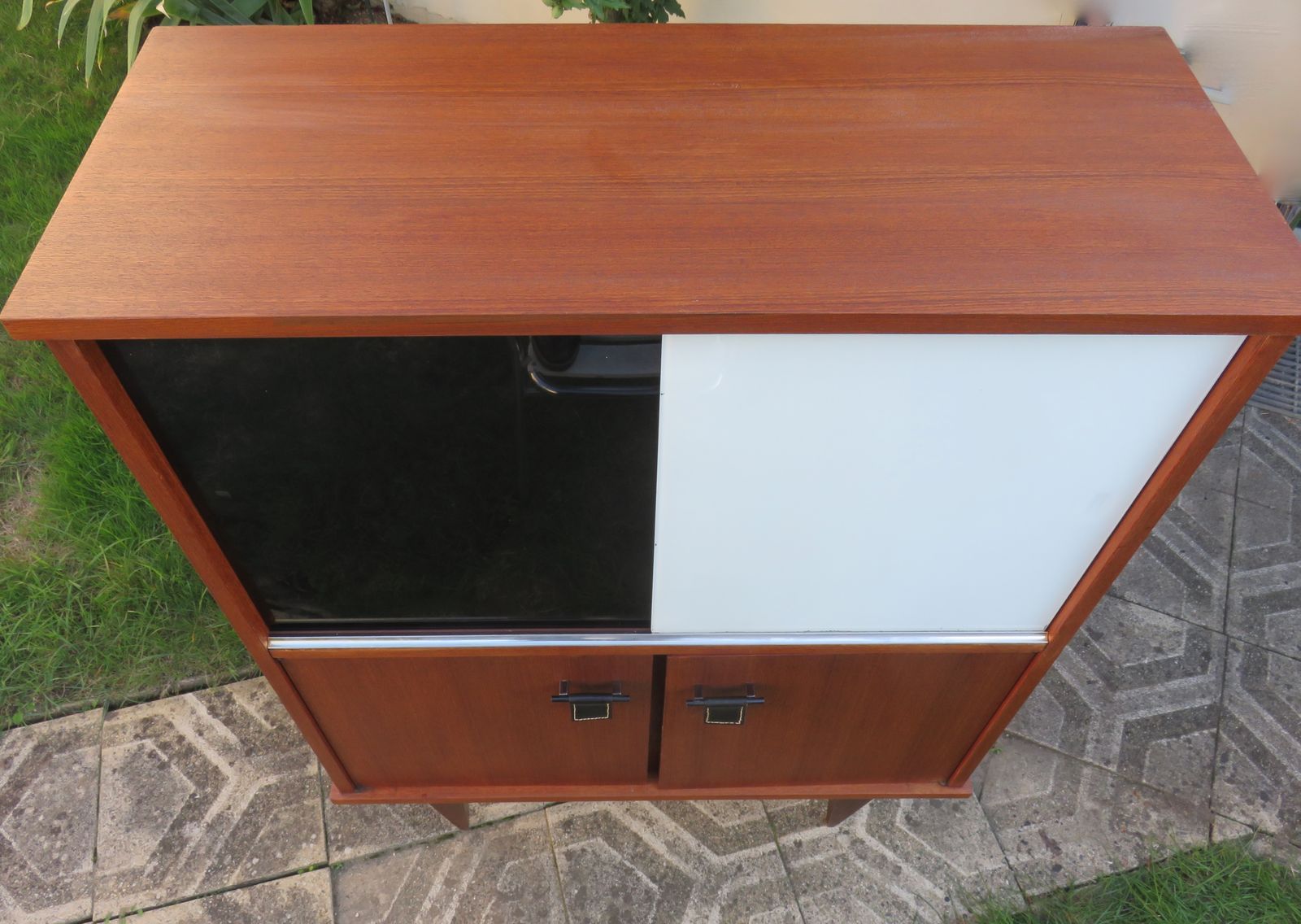 Sideboard With Ood And Glass Doors. Modernist Style. France 1955 photo for sale