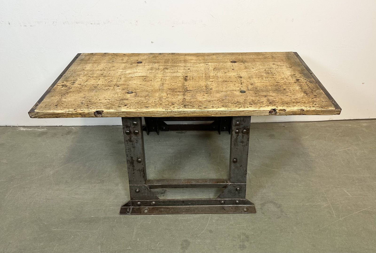Industrial Riveted Coffee Table, 1960s photo Furniture