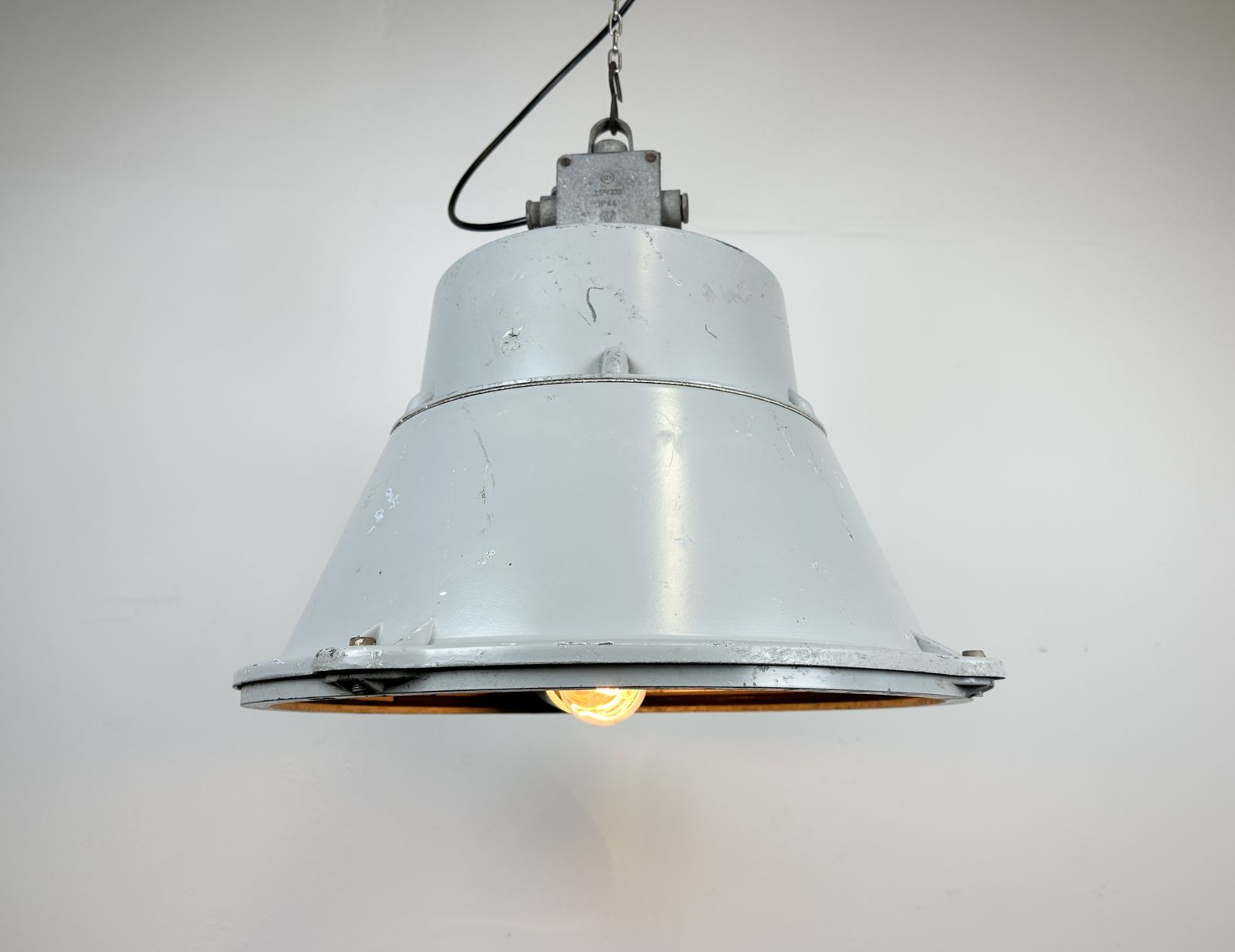Industrial Polish Cast Aluminium Factory Pendant Lamp From Mesko, 1970s photo Lighting