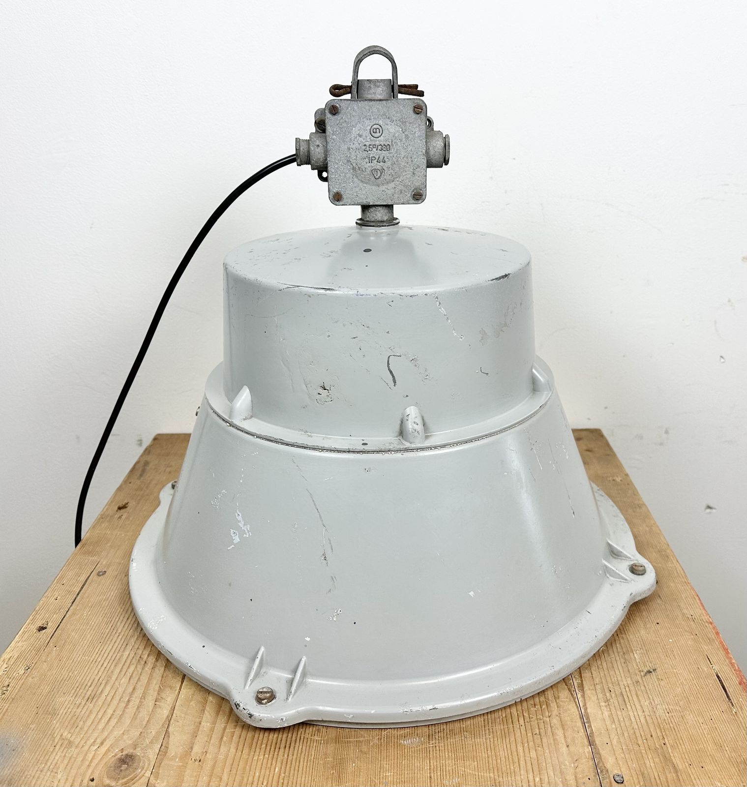 Lighting Industrial Polish Cast Aluminium Factory Pendant Lamp From Mesko, 1970s photo