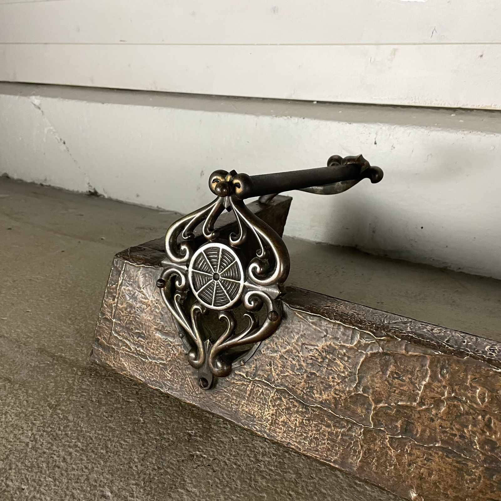 Ornate Victorian Copper And Brass Fireplace Fender photo furniture