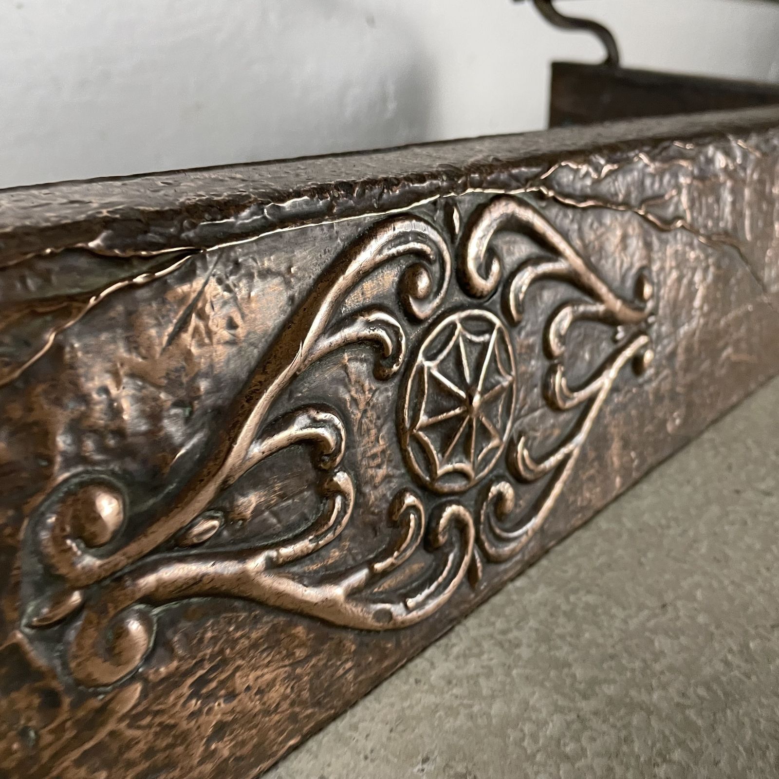 Ornate Victorian Copper And Brass Fireplace Fender photo buy