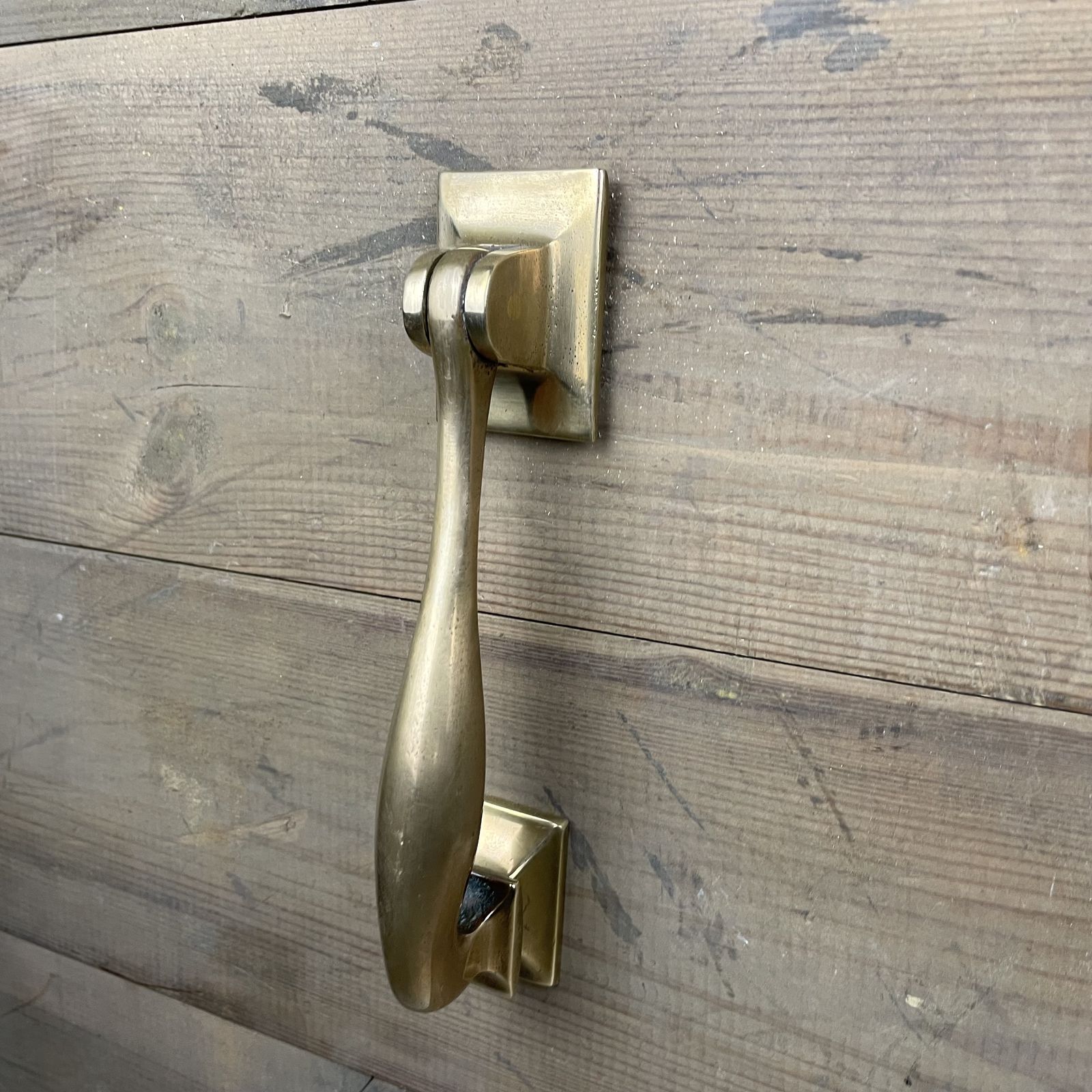 Antique Brass Door Knocker With Striking Plate