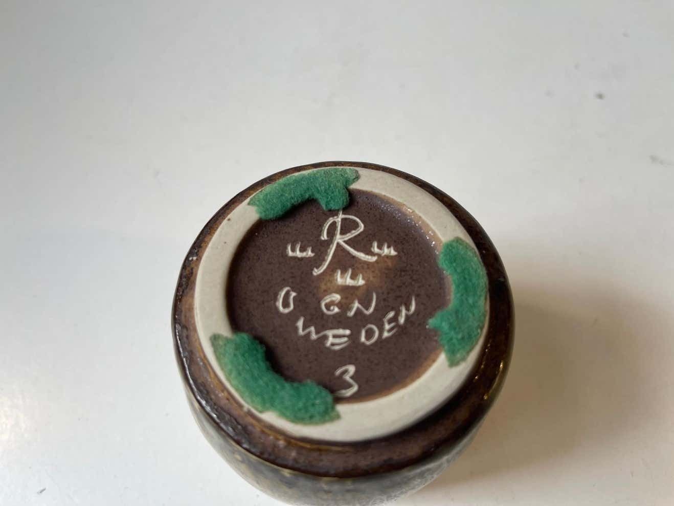 Gunnar Nylund Stoneware Vase With Tiger Taupé Glaze For Rörstrand, 1960s photo vinterior
