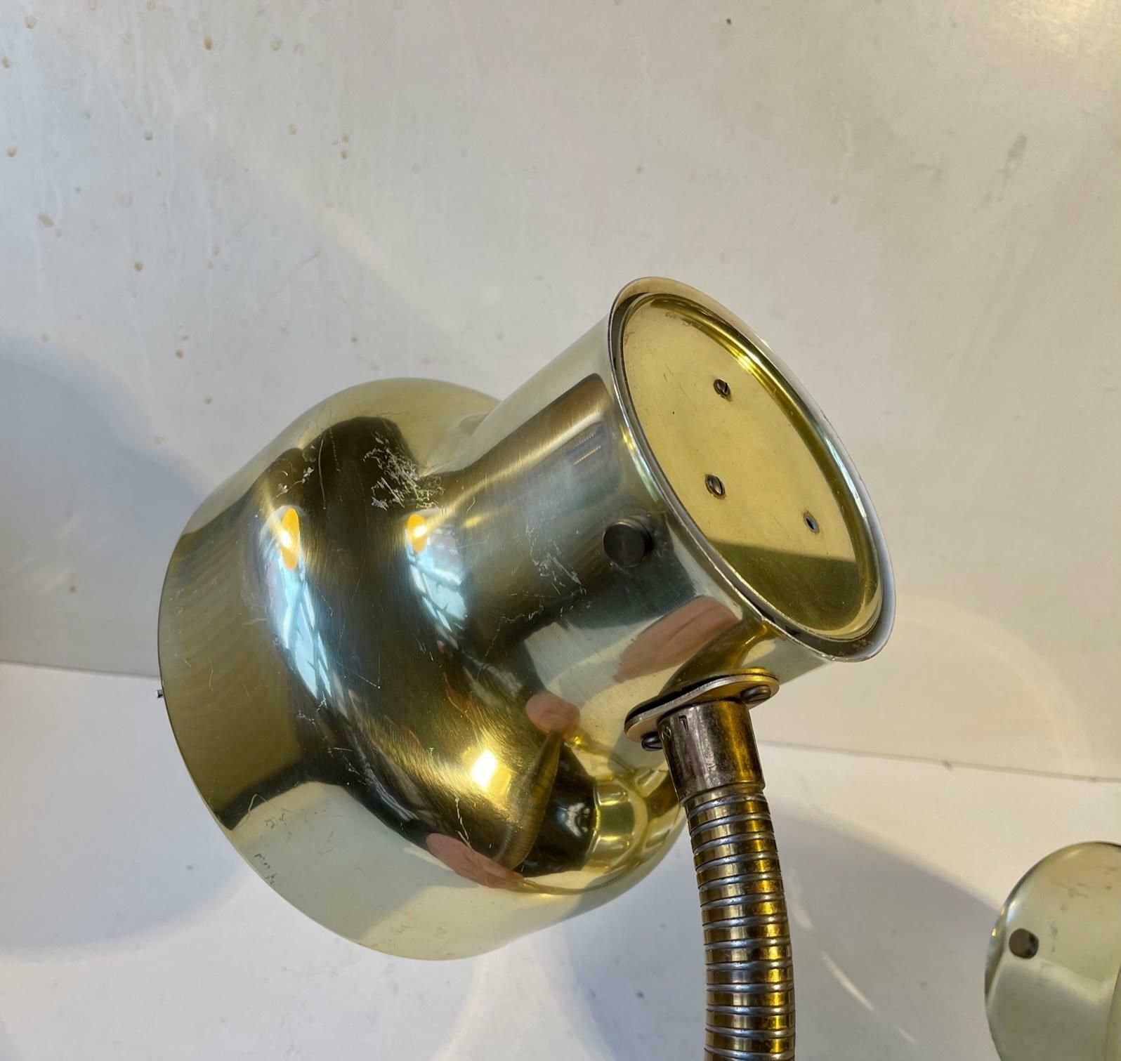 Vintage Swedish Bumling Wall Sconces In Brass By Anders Pehrson photo vintage