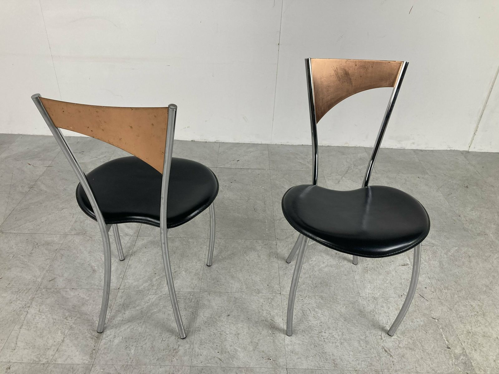Rare Dining Chairs In Copper By Cattelan Italy, 1970s photo Furniture