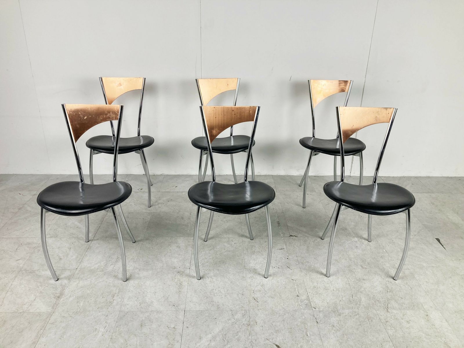 Rare Dining Chairs In Copper By Cattelan Italy, 1970s photo 1850.0