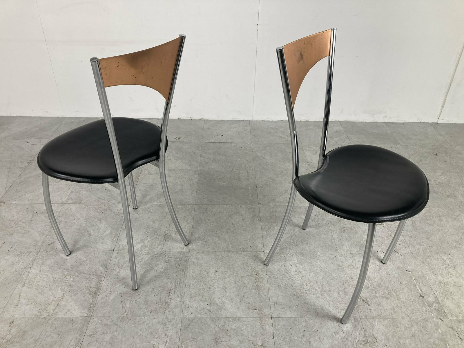 Rare Dining Chairs In Copper By Cattelan Italy, 1970s photo vinterior