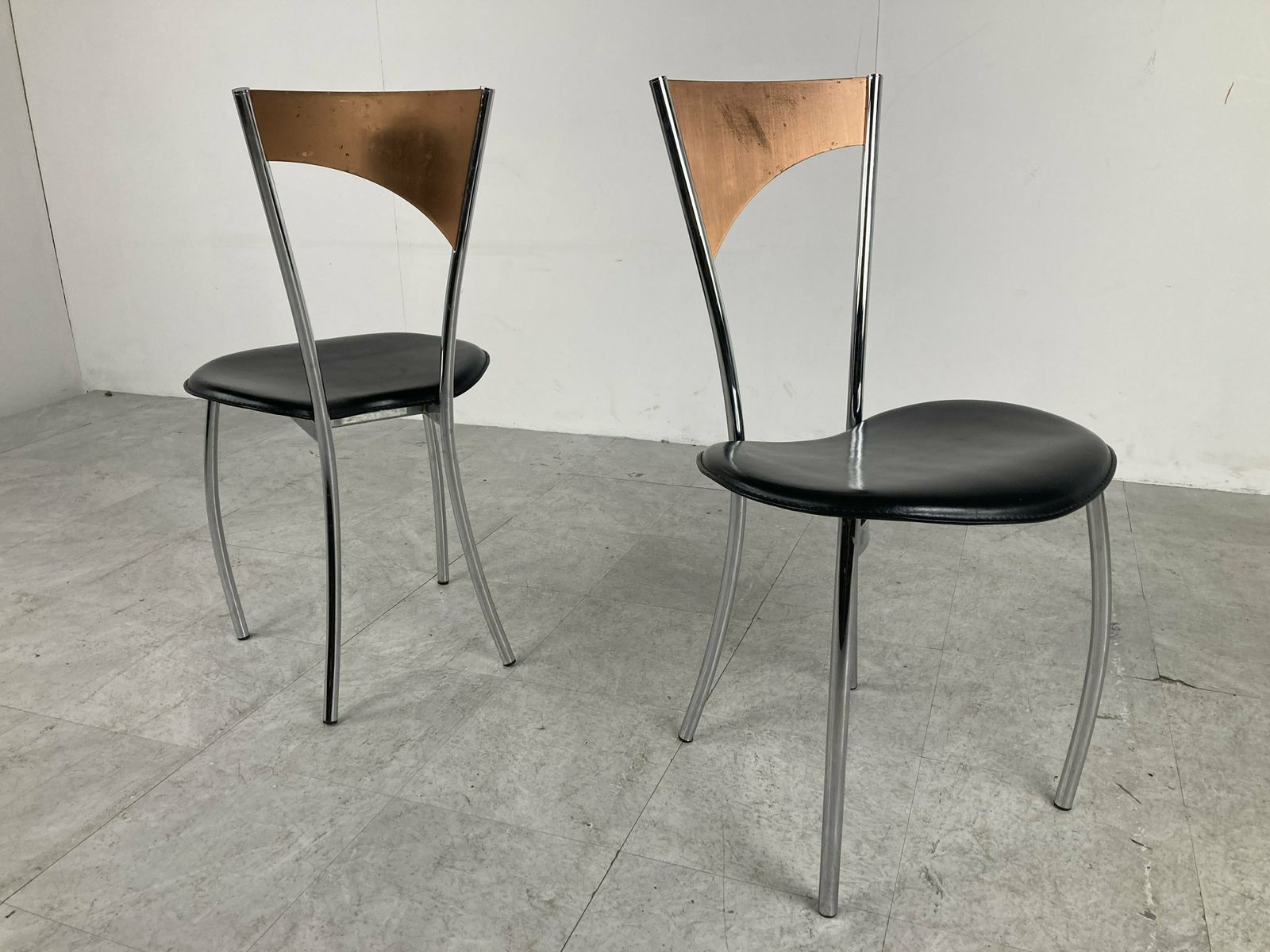 1850.0 Rare Dining Chairs In Copper By Cattelan Italy, 1970s photo