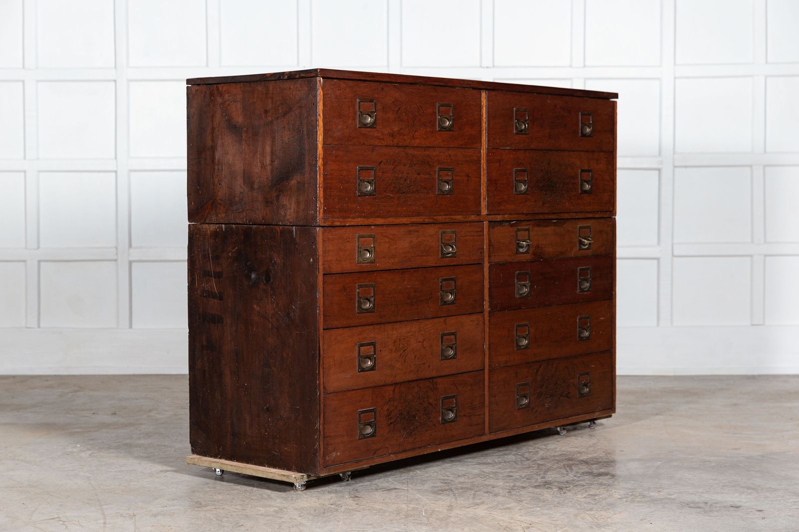 Large English 19thc Mahogany Campaign Chest photo furniture