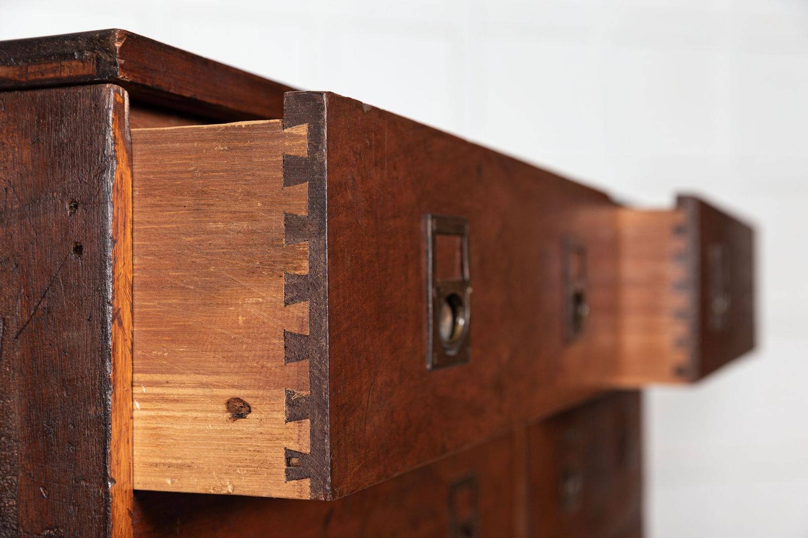 4543.0 Large English 19thc Mahogany Campaign Chest photo