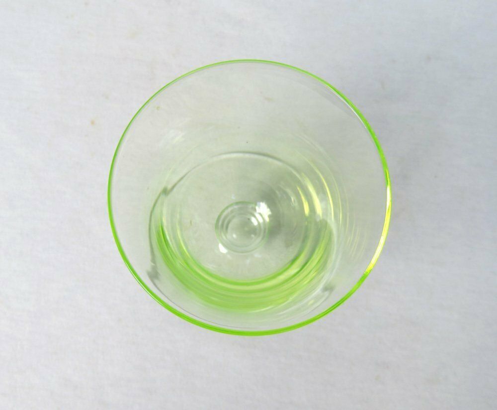 photo for sale Art Deco Uranium Glass Liqueur Glasses 1920s Set Of 6