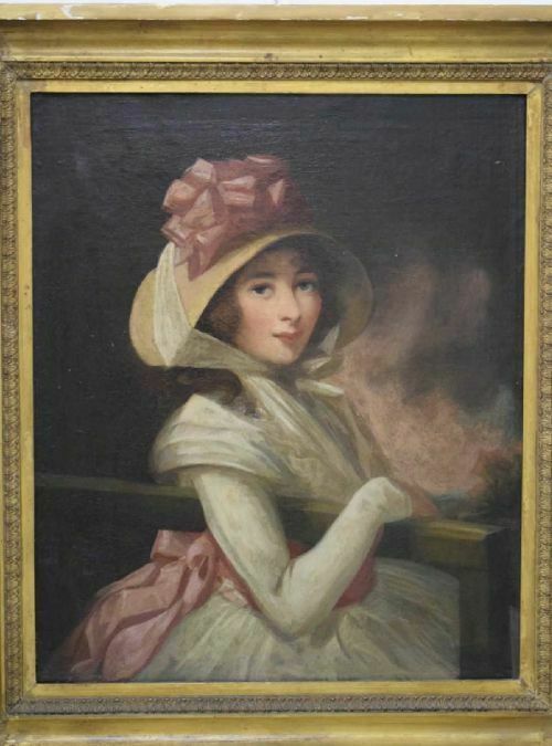Portrait Of A Lady Oil On Canvas In Giltwood Frame photo furniture