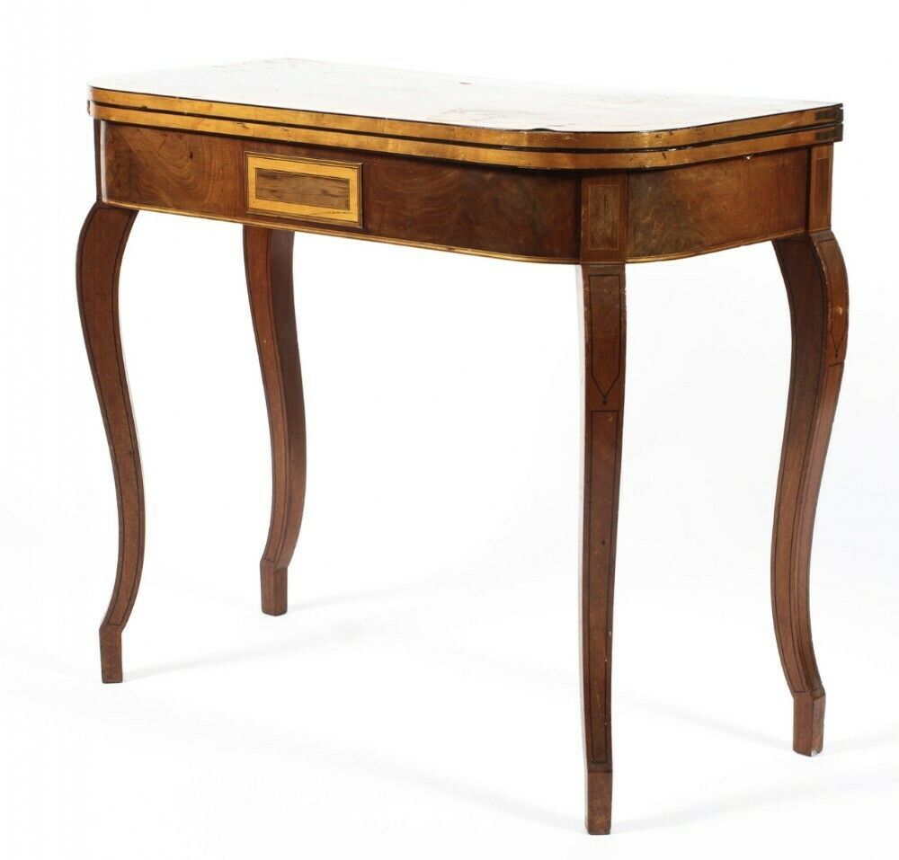 Georgian Mahogany And Satinwood Inlaid Card Table