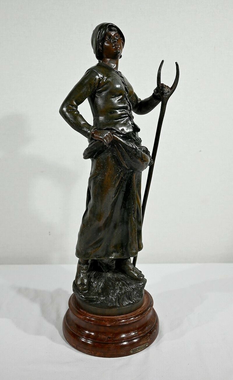 Home Decor Important Spelter "End Of Day", After F. Moreau, Early 20th Century photo