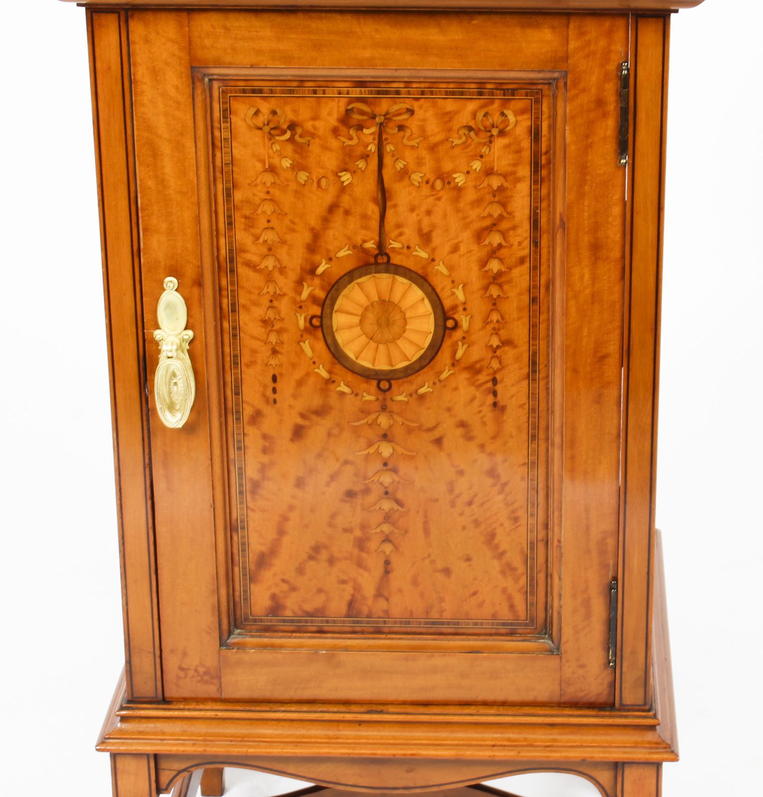 Victorian Satinwood & Inlaid Bedside Cabinet C.1880 19th Century photo Furniture