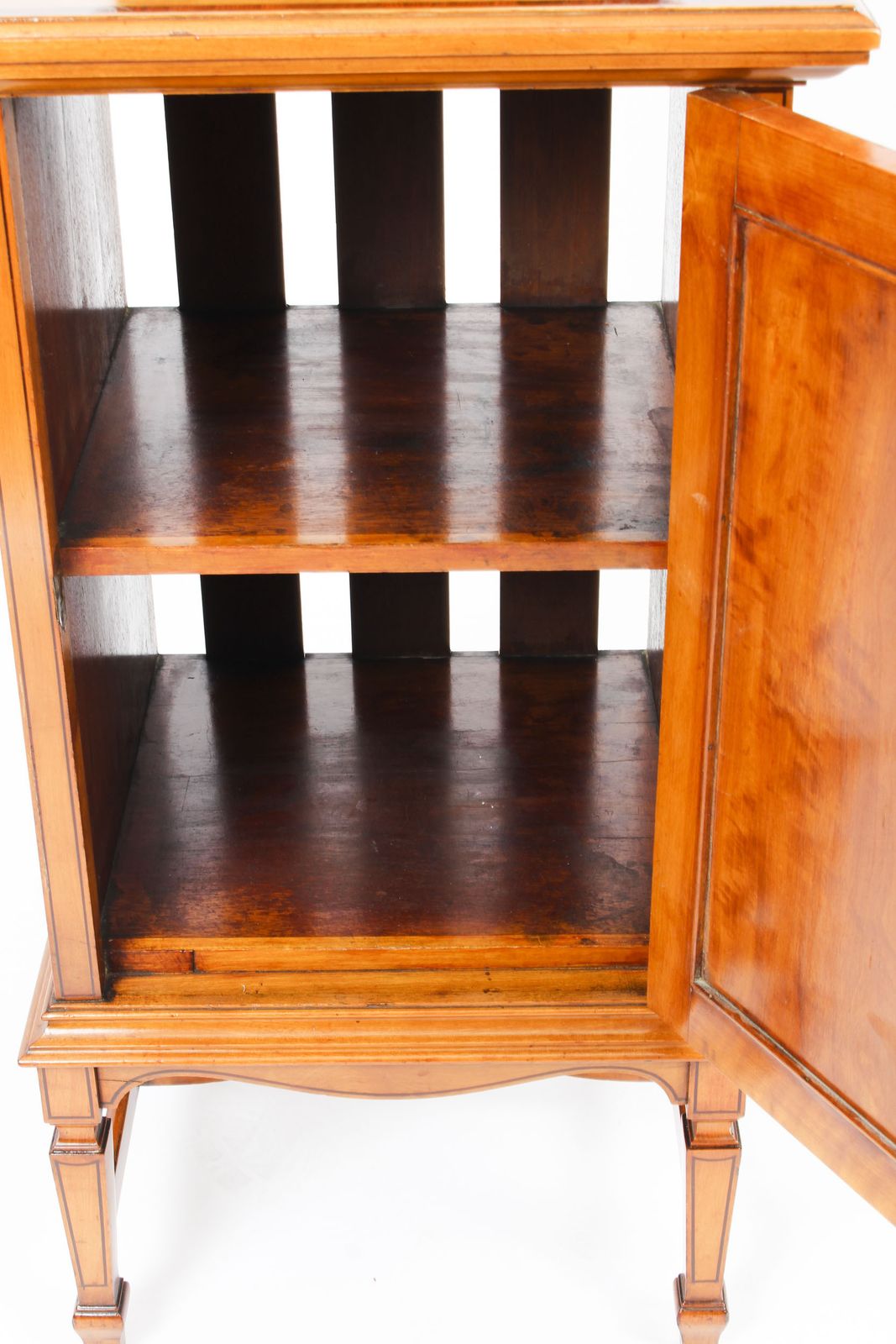Victorian Satinwood & Inlaid Bedside Cabinet C.1880 19th Century photo vintage