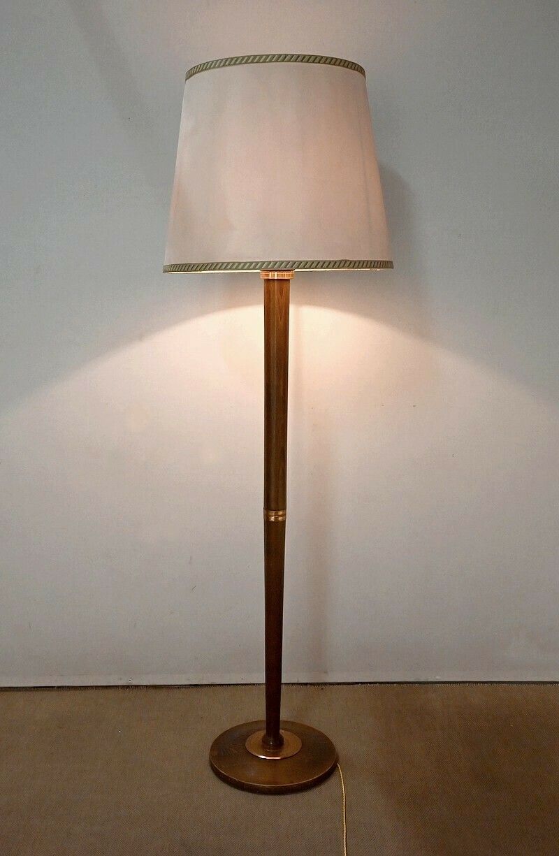 Art Deco Floor Lamp In Varnished Beech, 1940 photo furniture