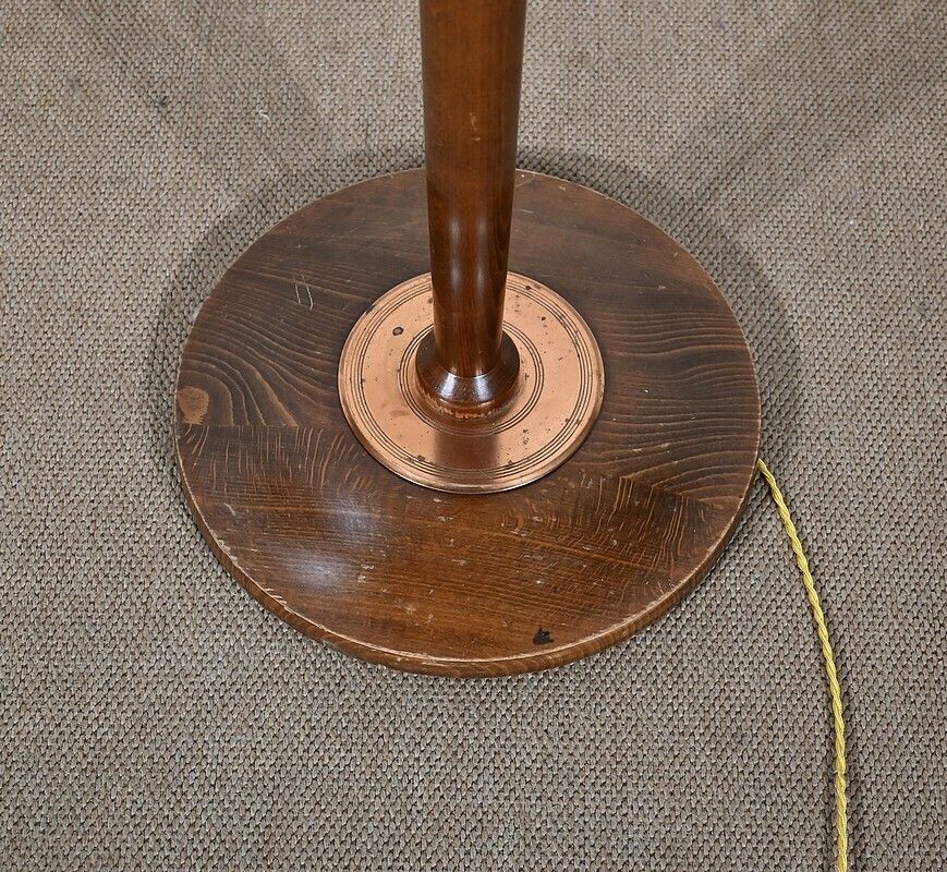 photo furniture Art Deco Floor Lamp In Varnished Beech, 1940