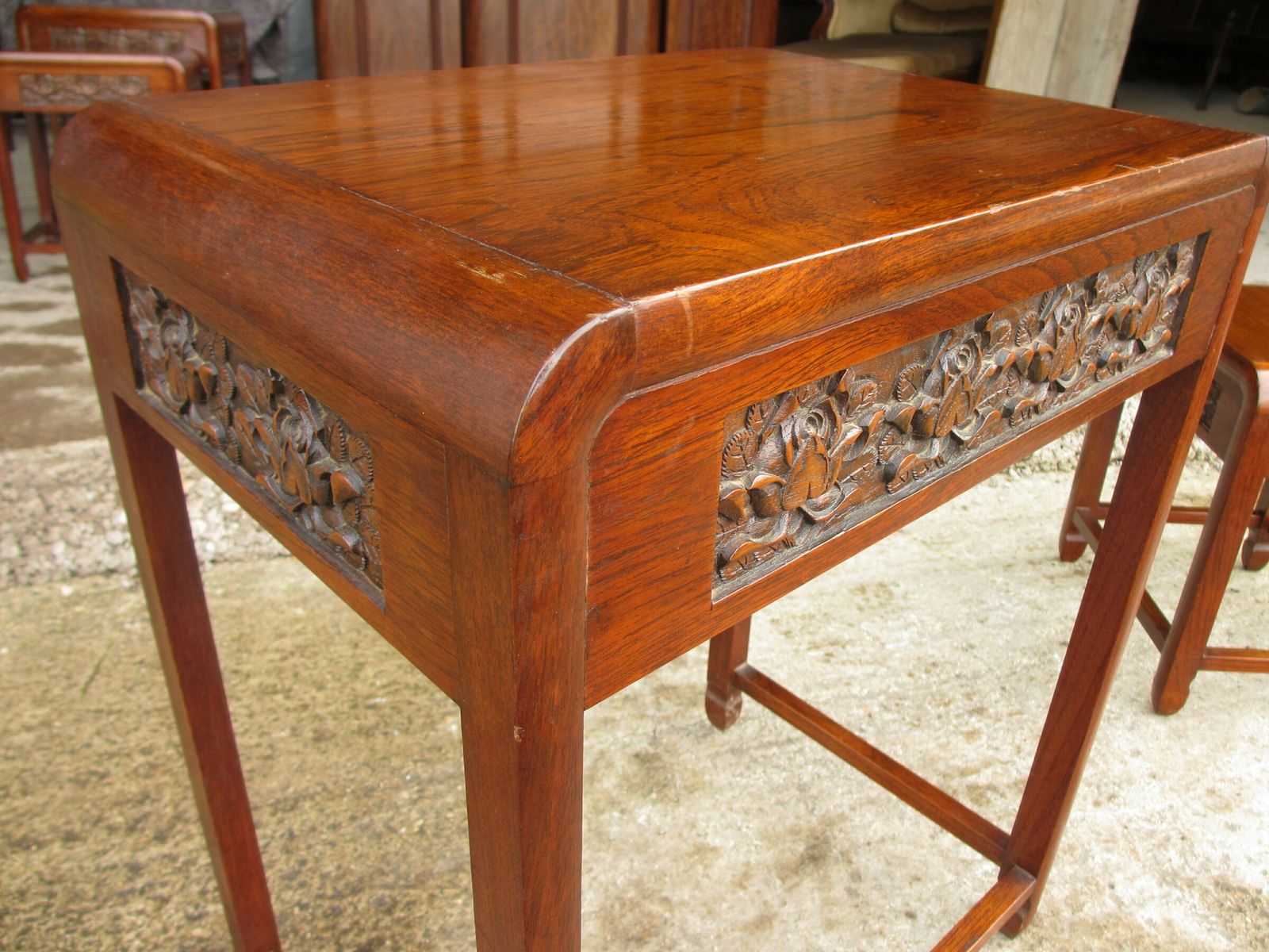 Nest Of Four Carved Rosewood  Sidetables photo 795.0