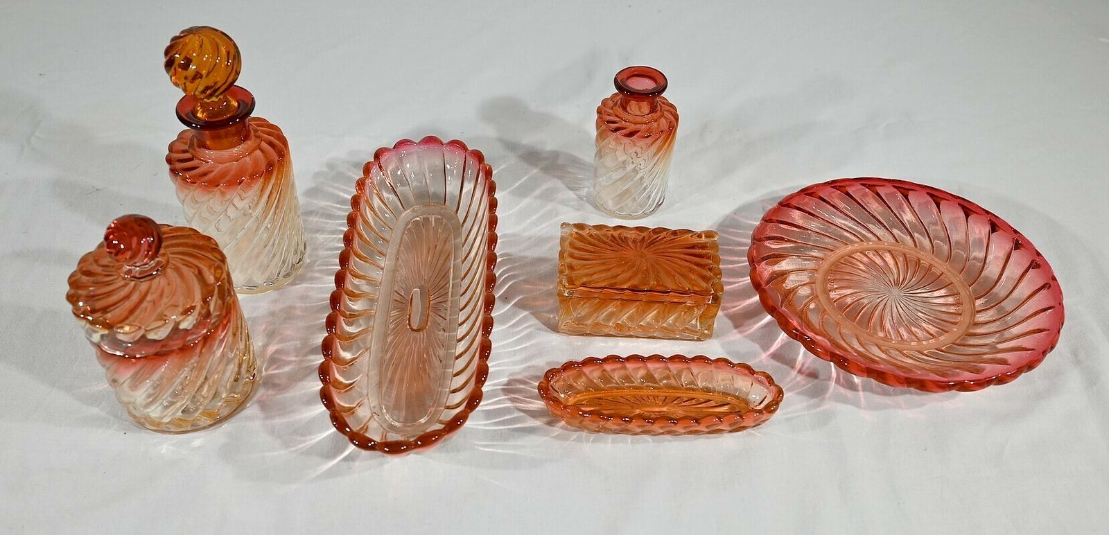 “Bambou Tors” Toilet Set In Baccarat Crystal – Late 19th Century photo Home Decor