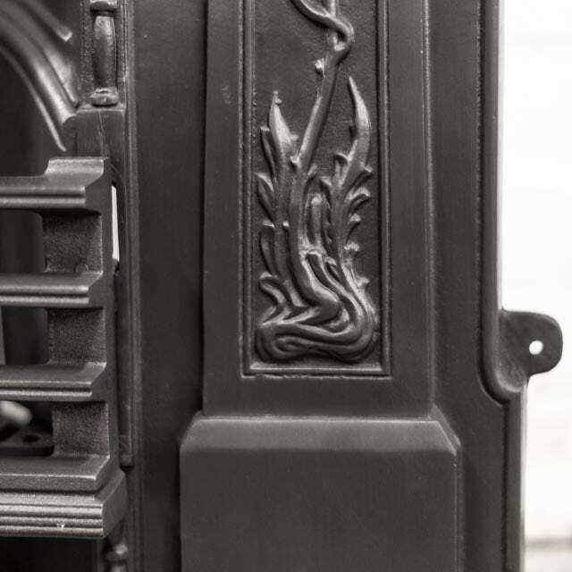 photo for sale Antique Art Nouveau Cast Iron Combination Fireplace