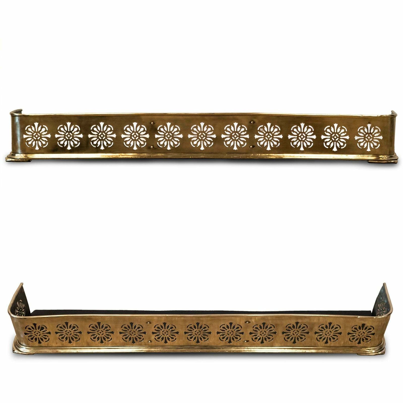 Antique Brass Fireplace Fender