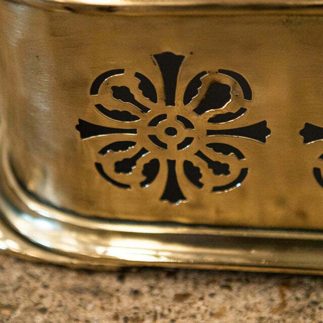 Antique Brass Fireplace Fender photo for sale