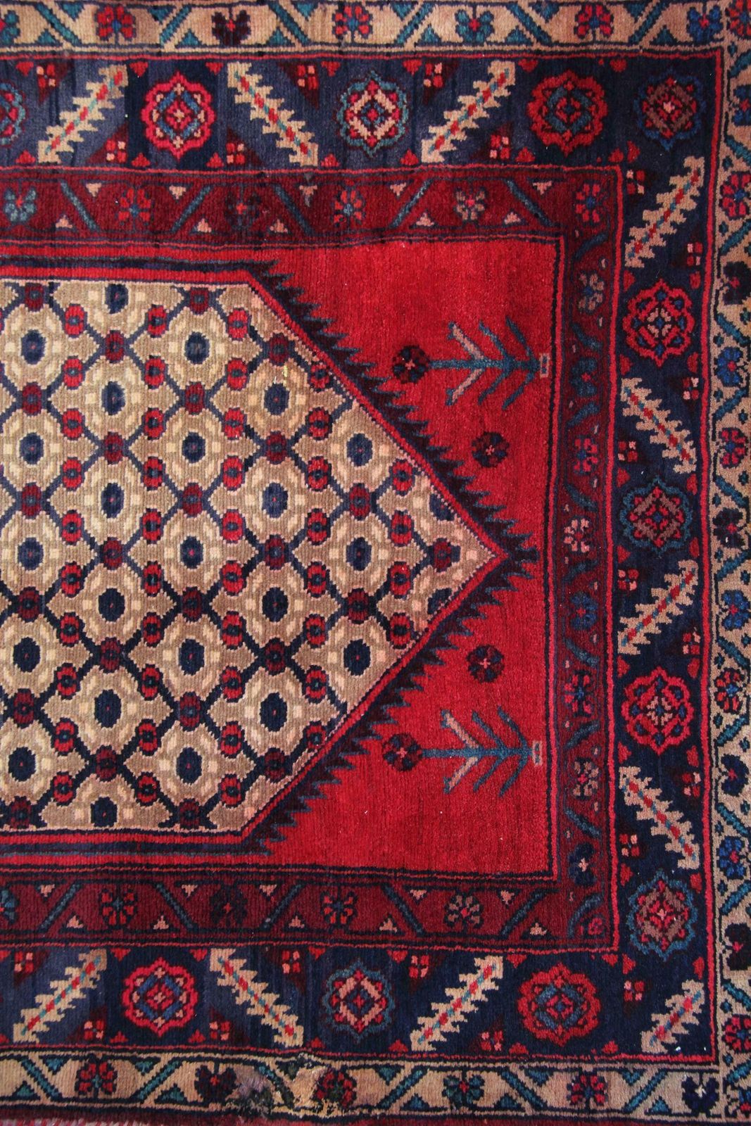 Handmade Runner Rug Traditional Oriental Wool Geometric Carpet Rug photo for sale