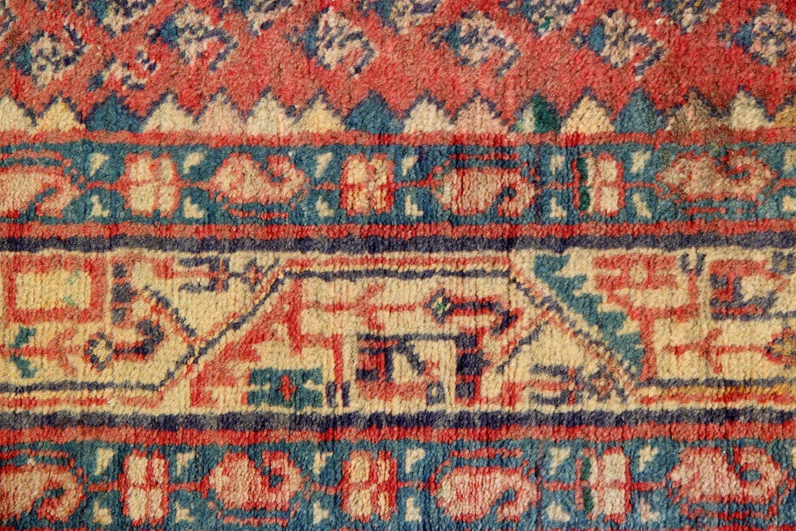 Handwoven Wool Runner Rug Traditional Red Tribal Carpet Rug photo Textiles