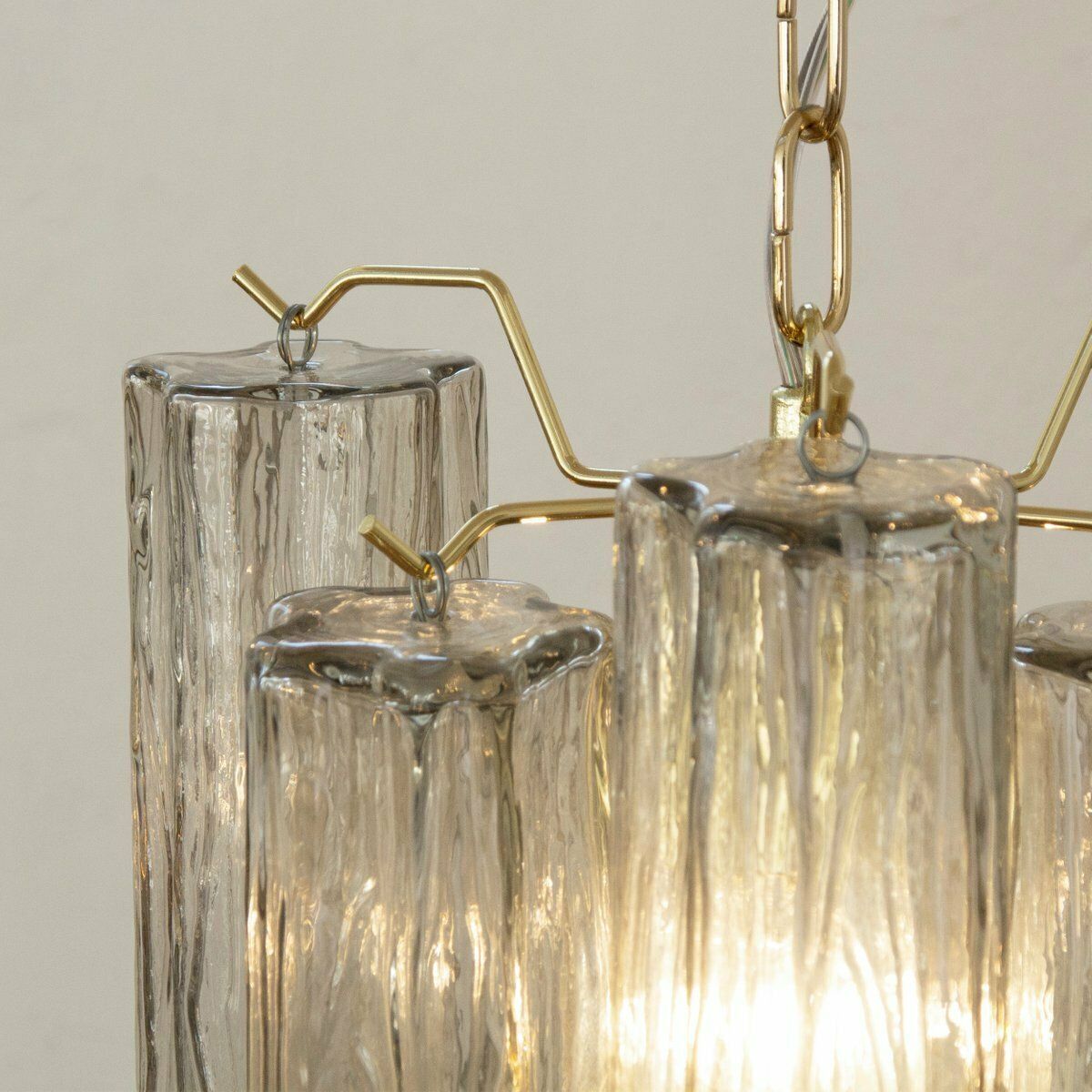 photo for sale Tronchi Pendant Lamp In Murano Glass, 1990s