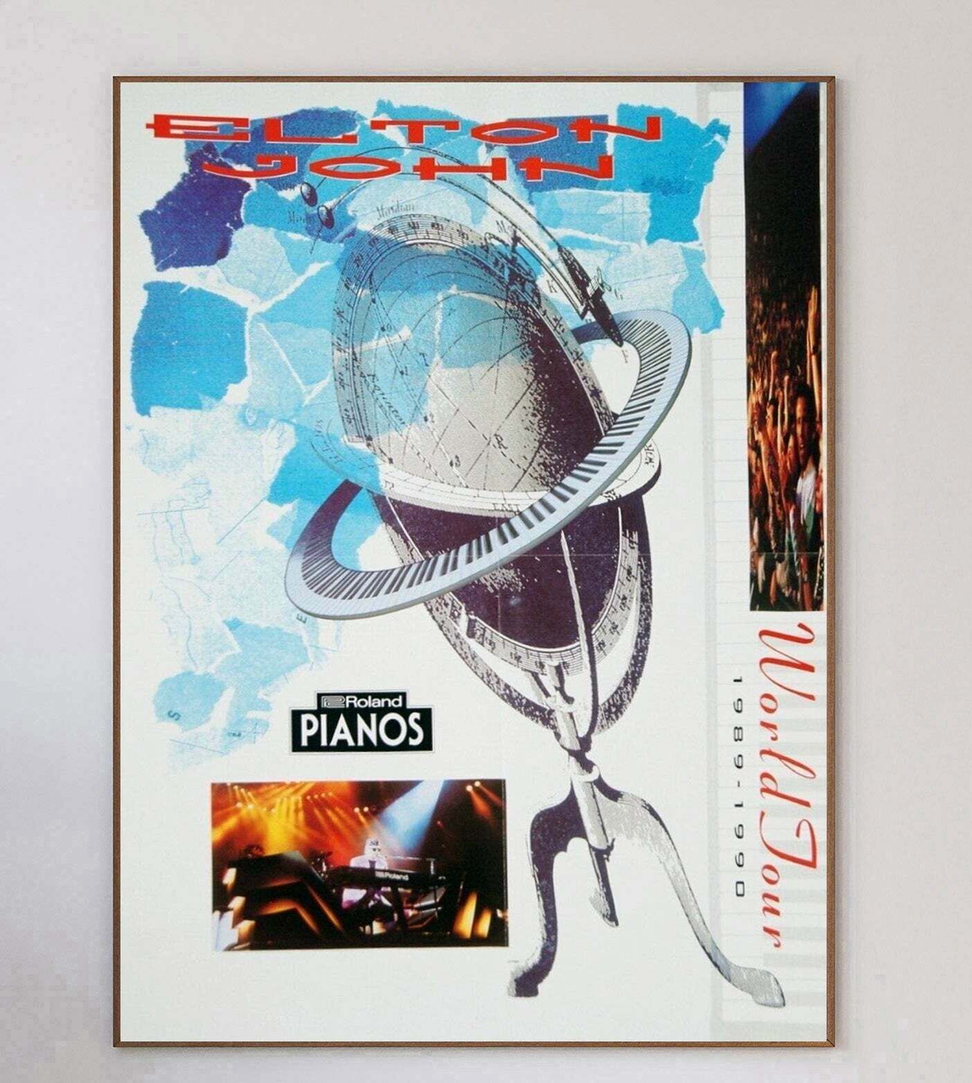 Elton John   World Tour 1989 1990 Original Vintage Poster photo 179.0