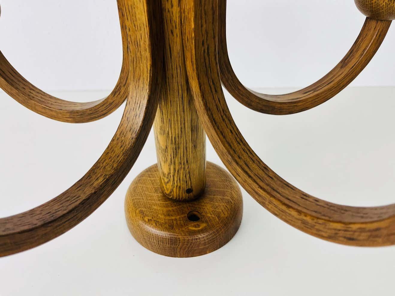 Midcentury Wooden Pendant Lamp With 5 Arms By Domus, 1960s photo buy