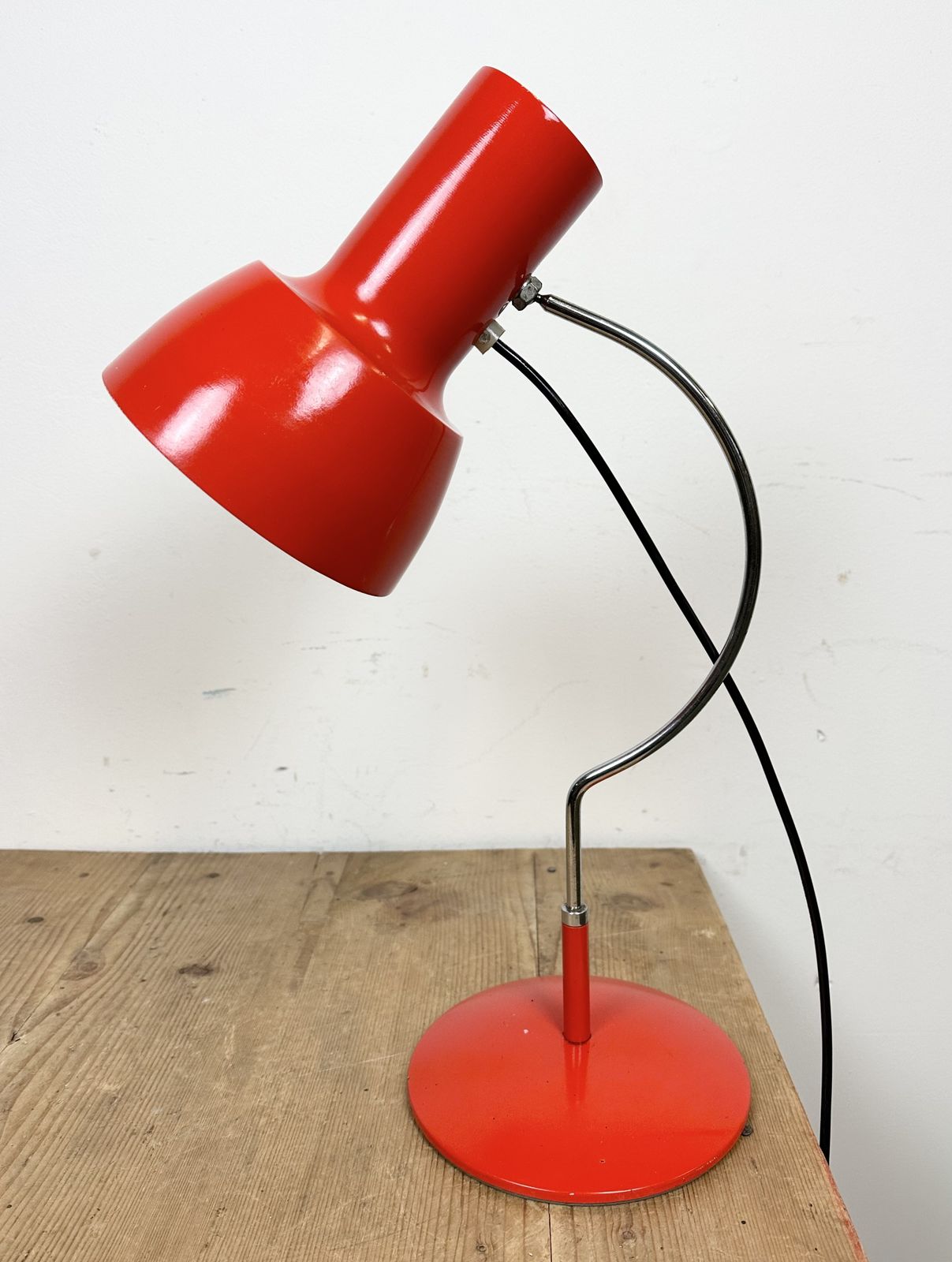 Red Table Lamp By Josef Hurka For Napako, 1960s photo vintage
