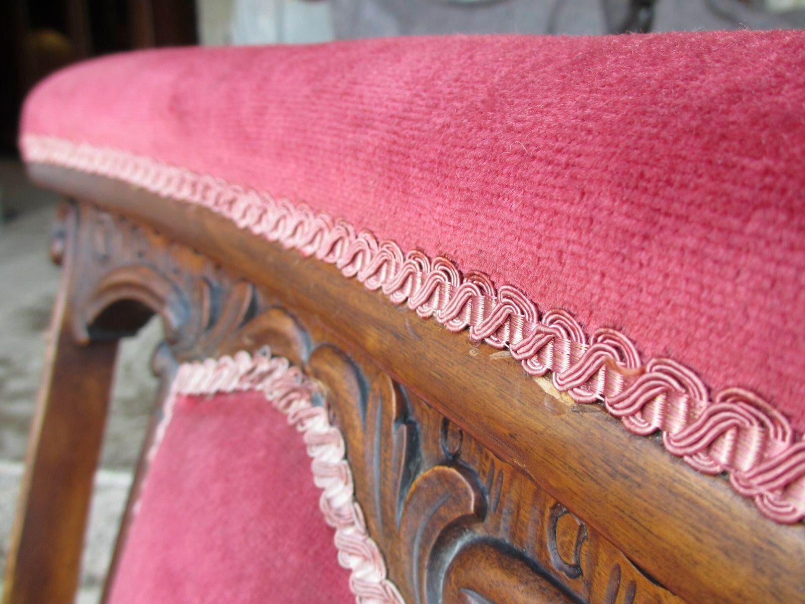 photo buy Victorian Carved Mahogany Upholstered Prie Dieu Chair On Castors