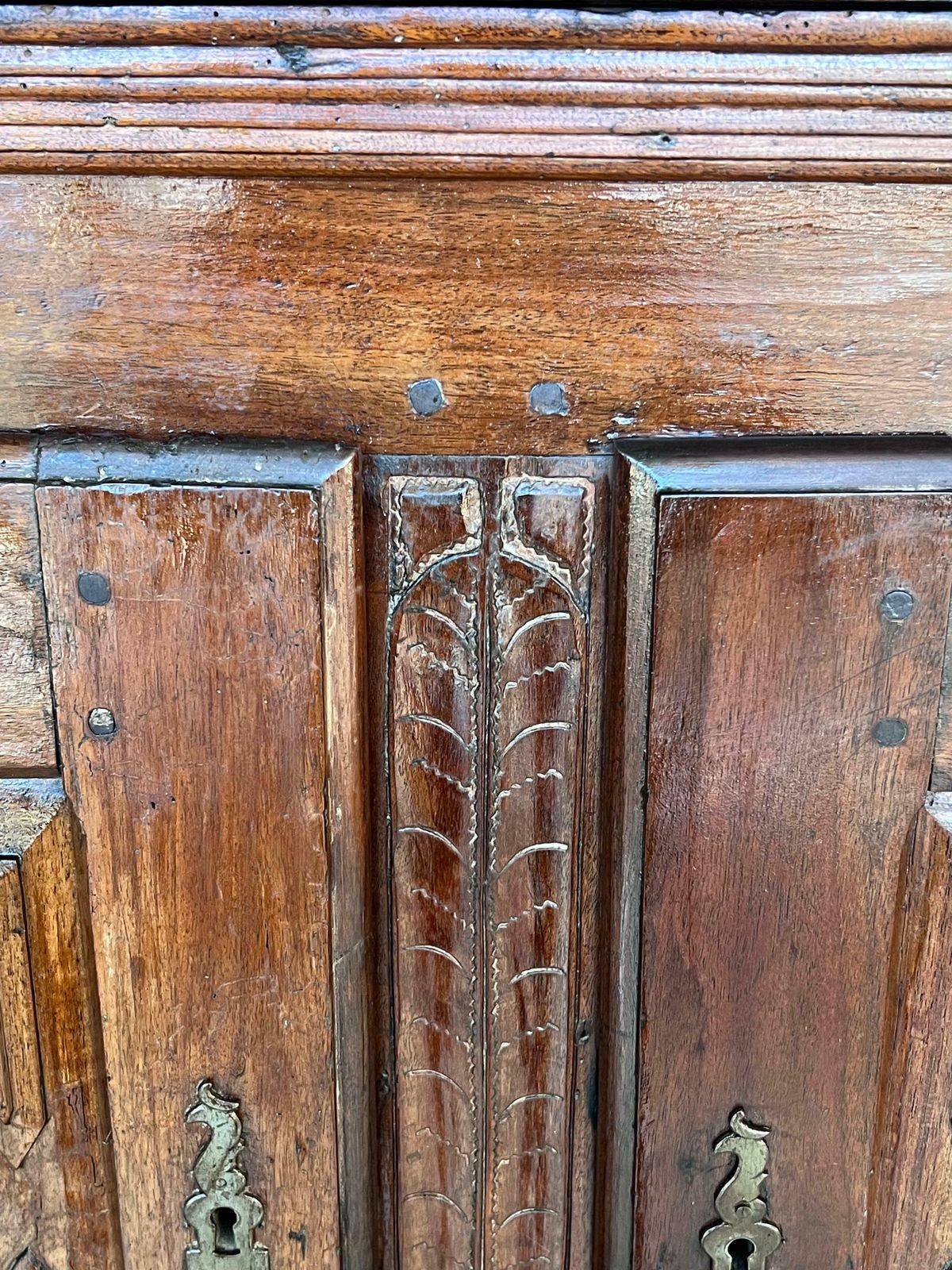 photo furniture 19th Catalan Spanish Cabinet On Stand In Carved Walnut And Iron Stretcher