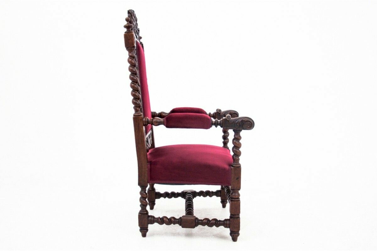 Furniture Antique Armchair   Throne, France, Around 1890. After Renovation. photo