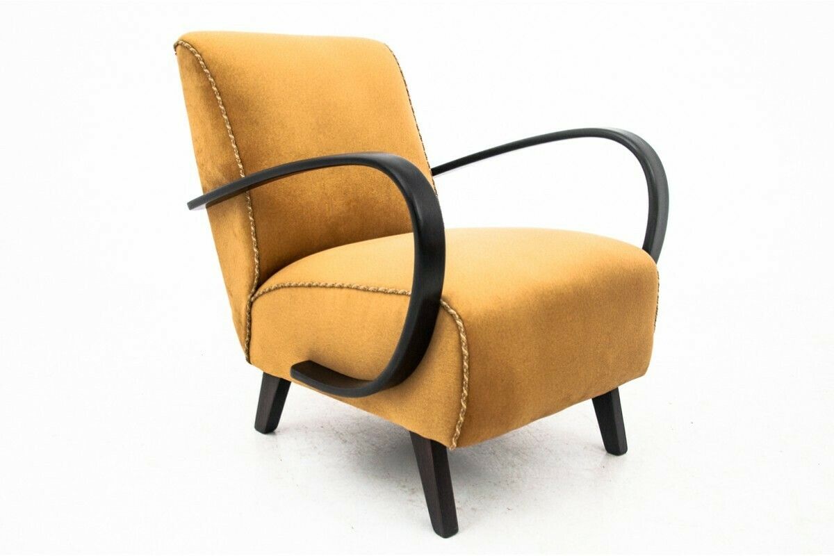Pair Of Art Deco Armchairs, Designed By J. Halabala, Czech Republic, 1930s. After Renovation. photo vintage