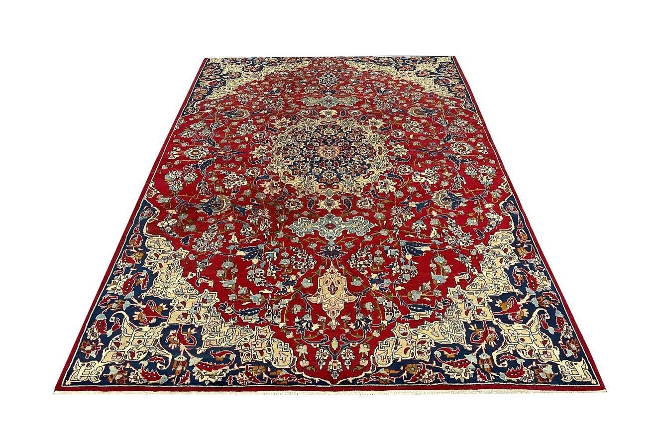 Magnificent Vintage Rug Handmade Carpet Floral Red Wool Oriental Livingroom Rug photo furniture