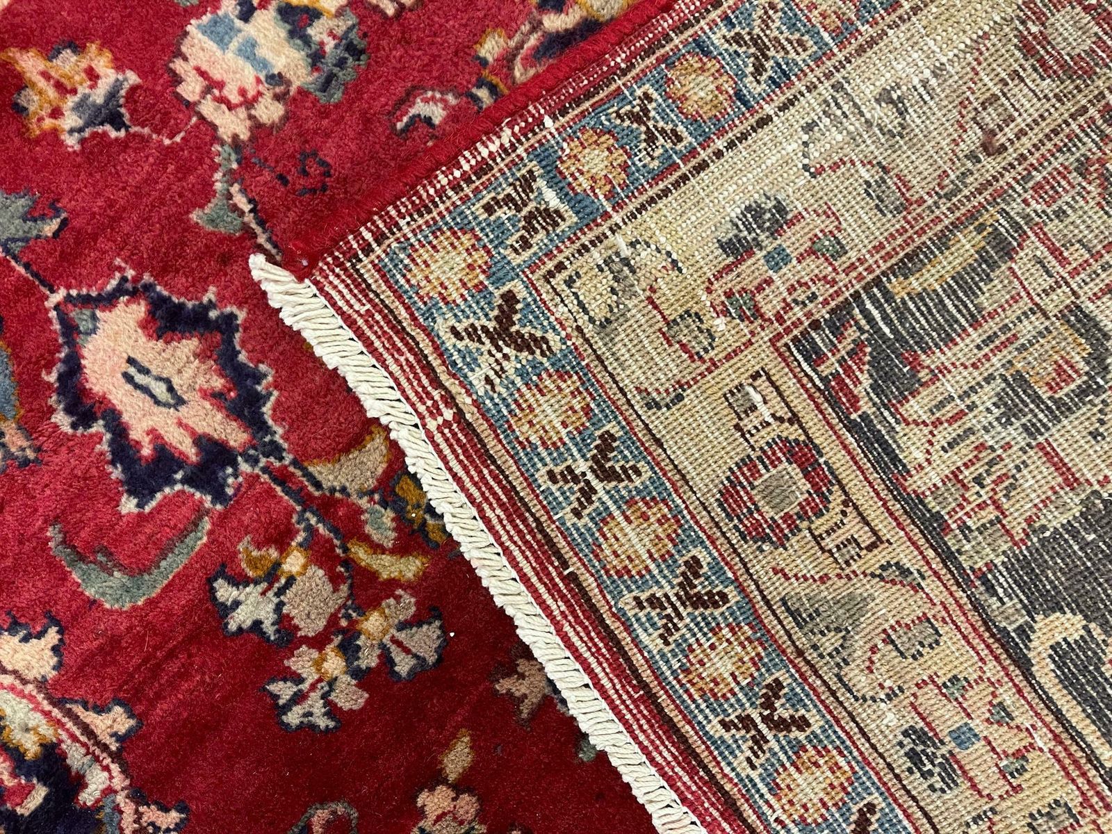 Textiles Large Vintage Rug Handmade Carpet Red Wool Oriental Livingroom Rug photo