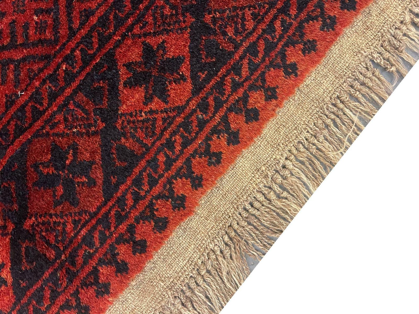 photo for sale Turkmen Carpet Hand Knotted Red Wool Rug Oriental Livingroom Rug