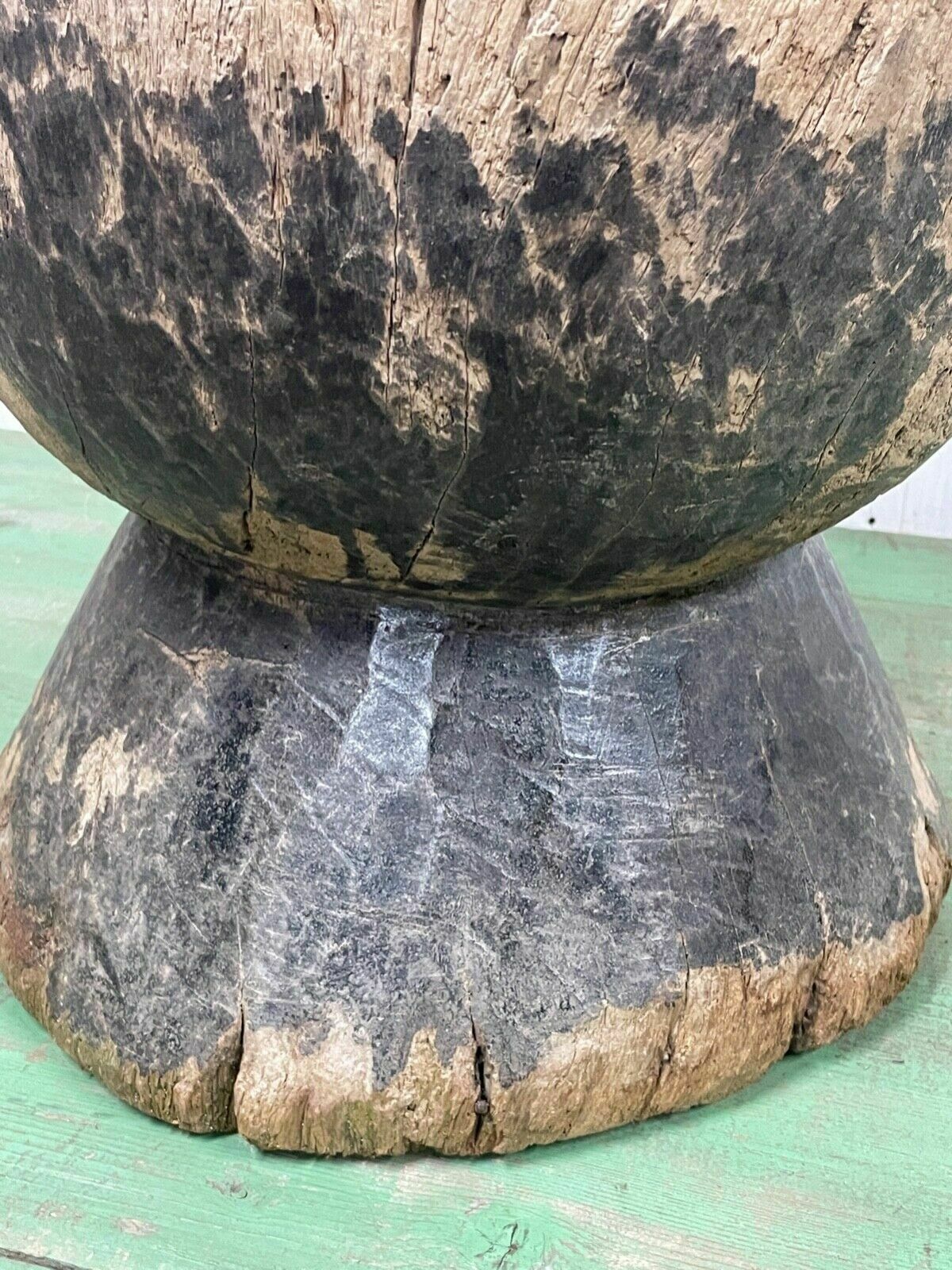photo vinterior Vtg Rustic Bowl Tree Garden Pancheon Planter Century Pot Swedish Tub Design Folk