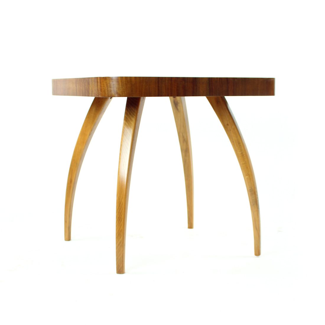 photo vinterior Rare Spider Coffee Table By Jindrich Halabala In Oak & Walnut, Czechoslovakia, 1930