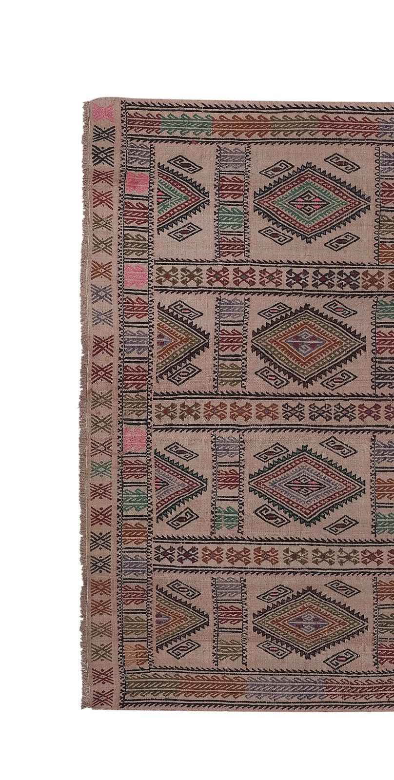 Textiles Handwoven Turkish Anatolian Kilim Rug 5'3'' X 7'5'' photo