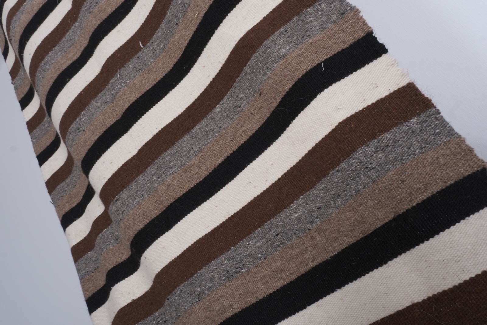 Made Of Natural Undyed Wool 20th Century Kilim Runner 2'6'' X 27'11'' photo 1100.0