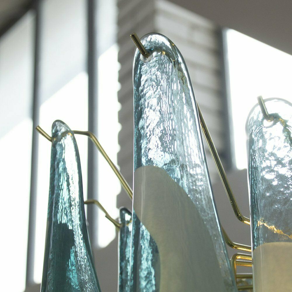 Italian Blue And White Murano Glass Pendant Lamp, 1990s photo vintage