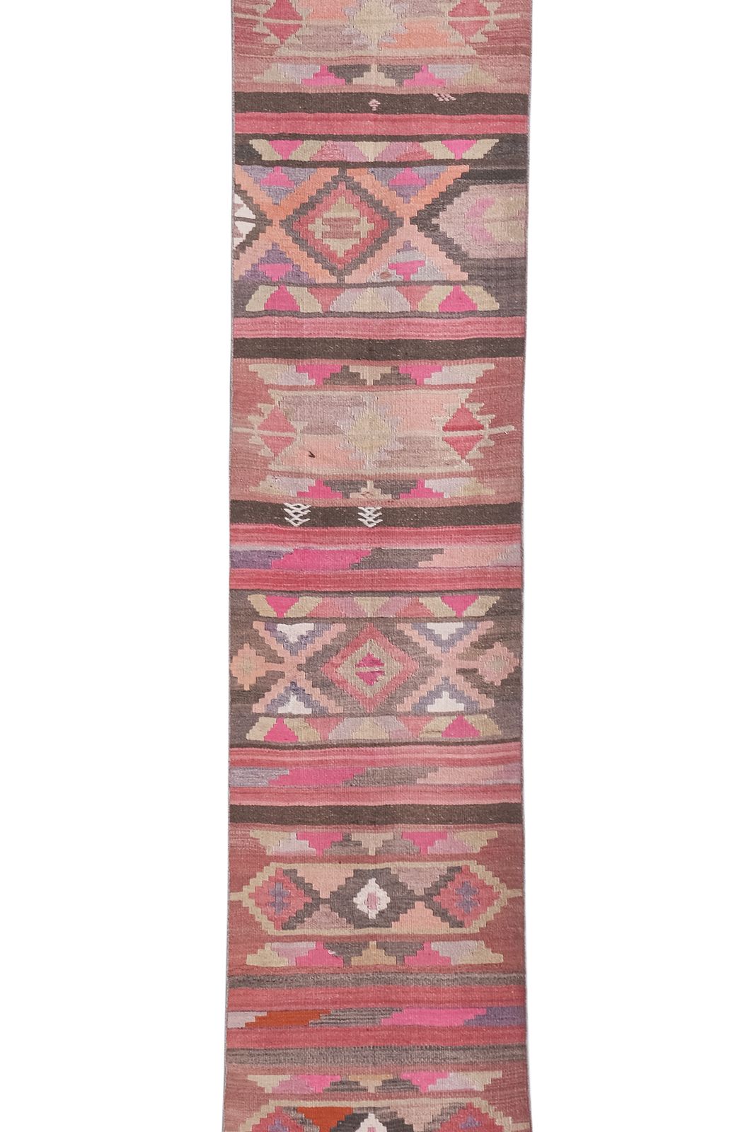 1960s Turkish Stair Kilim Runner 2'4'' X 17'7'' photo vintage